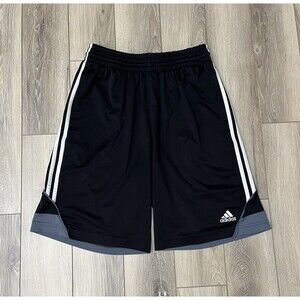 Adidas Black 3 Stripe Athletic Shorts Mens Size Small 9” Inseam